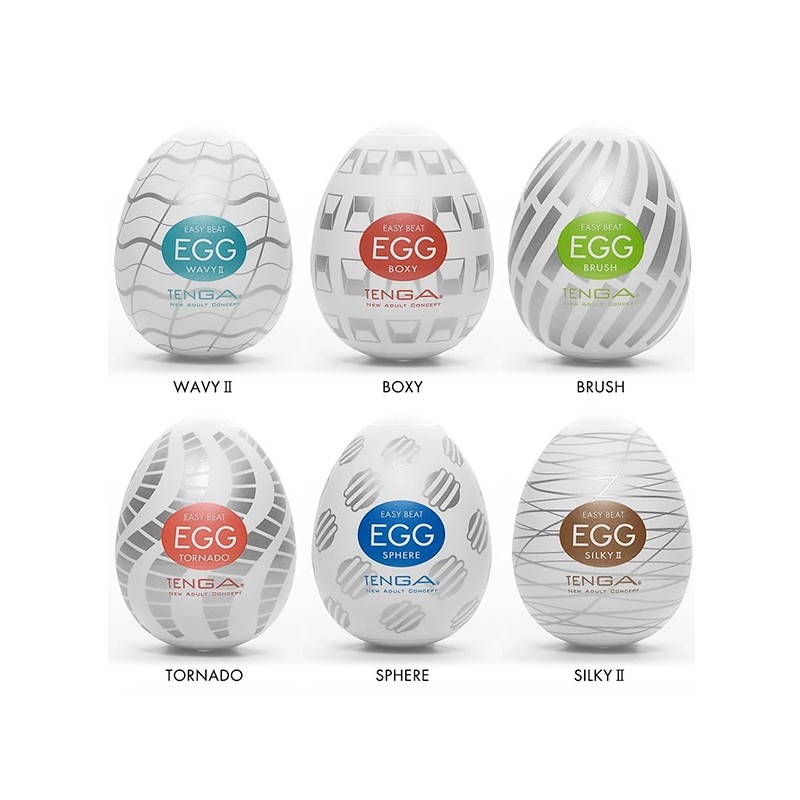 Zestaw sześciu masturbatorów - Tenga Egg 6 Styles Pack Serie 3